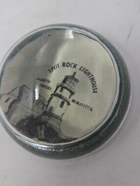 Vintage Albert Dome Magnifier Glass Paperweight Split Rock Lighthouse Minnesota